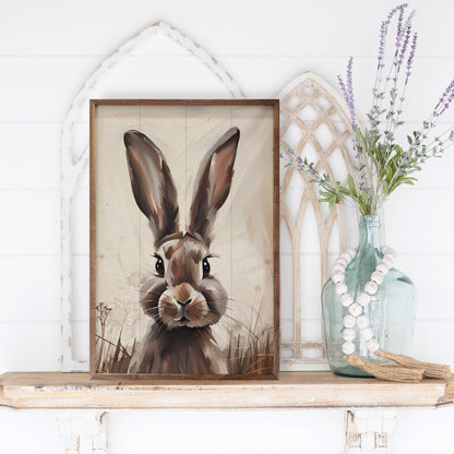 Peeking Brown Rabbit 5x8