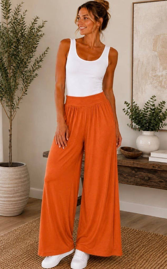 Orange Wide Leg Pants