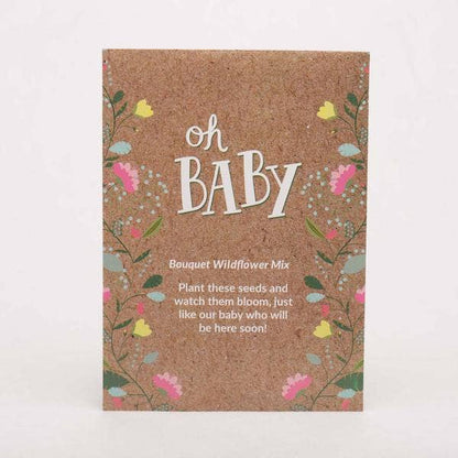 Oh Baby Baby Shower Brown - Bouquet Wildflower Seed Packets