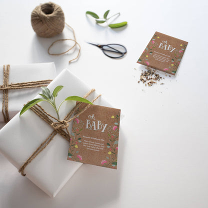 Oh Baby Baby Shower Brown - Bouquet Wildflower Seed Packets