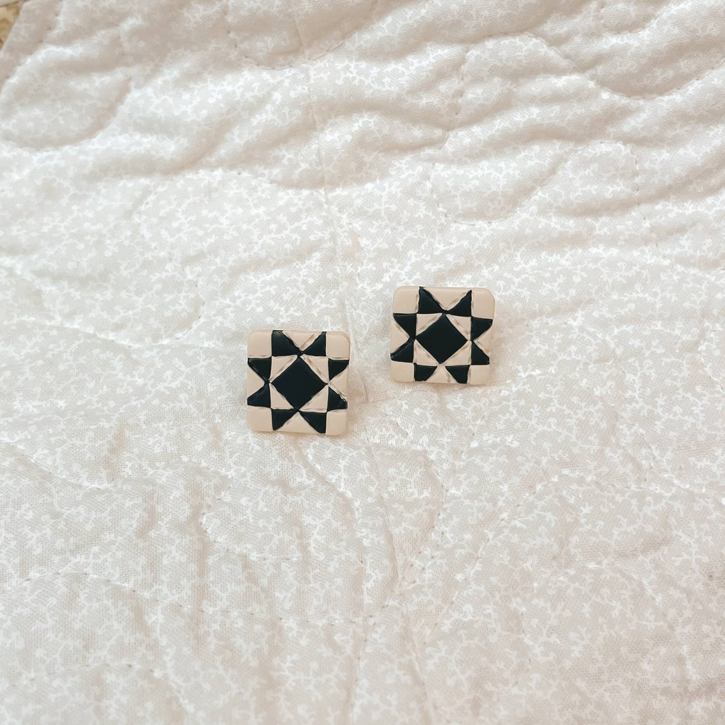 Quilt Block Stud Earrings