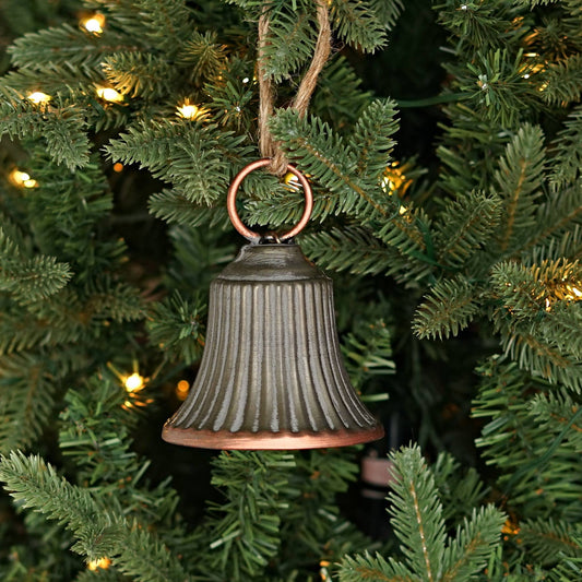 M10230- 4in Copper Washed Bell Ornament-