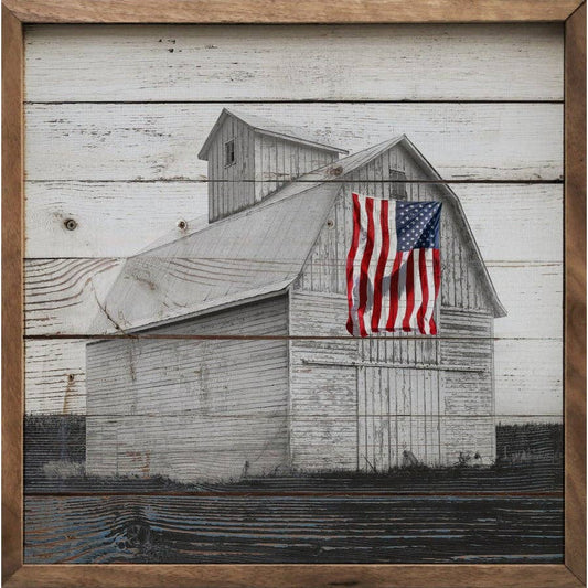 Black And White Flag Barn