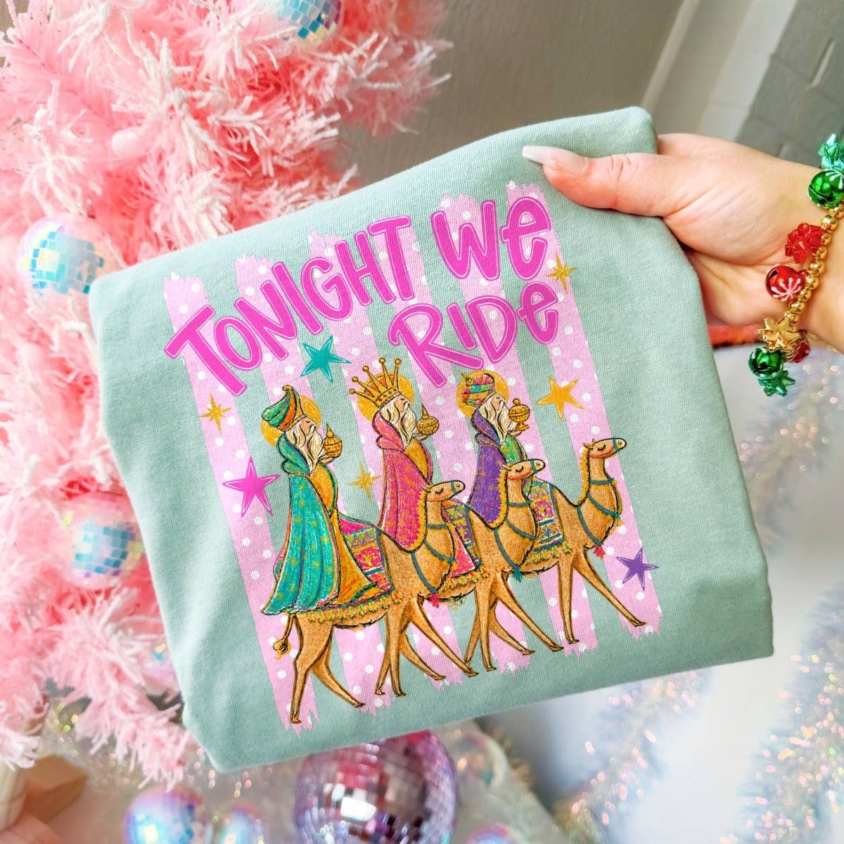 Tonight We Ride DTF Transfer | Colorful Wise Men Christmas Design
