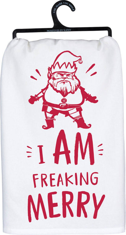 I Am Freaking Merry Kitchen Towel