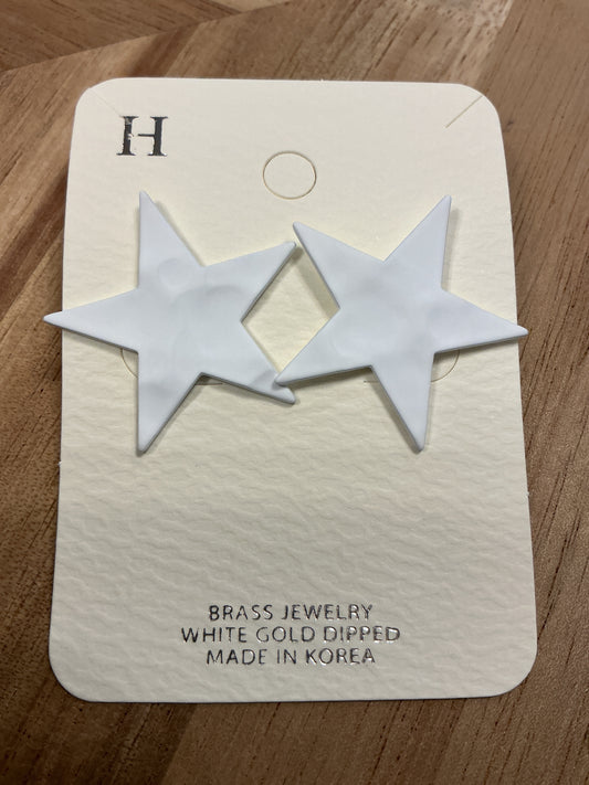 White star earrings