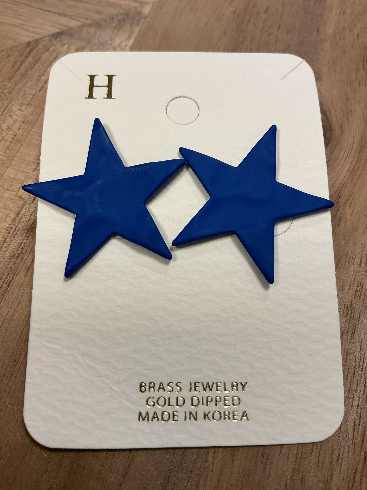Blue star earrings
