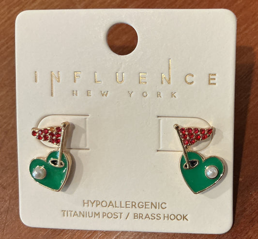 Golf Hole in One Stud Earrings