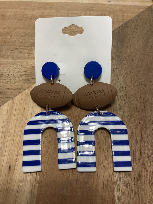 Gameday U Shape Football Earrings