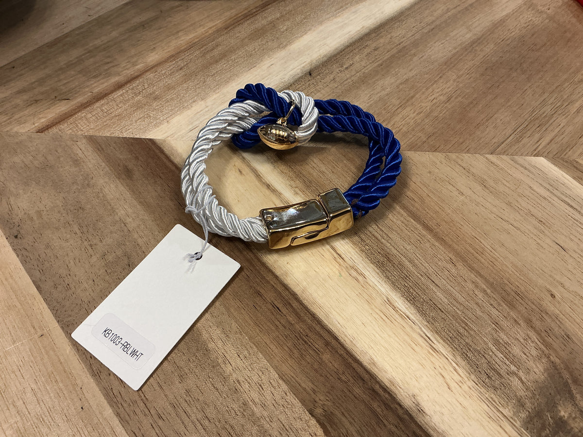Gameday Rope Football Charm Bracelet