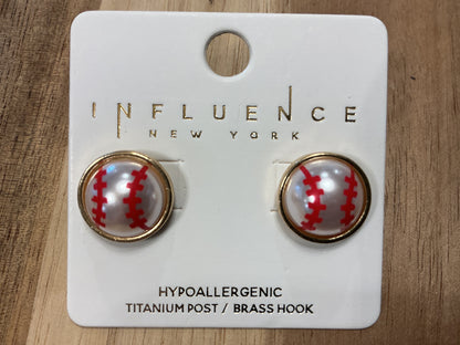 Baseball Stud Earrings