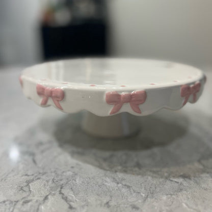 Pink Bow Cake Stand