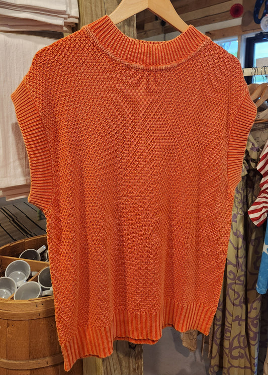 Sleeveless Mineral Wash Sweater